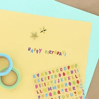 CRAFTY & CO. Alphabet Stickers Black, 518 pcs, 2 Sheets, ALPHA STKR 518PC COL