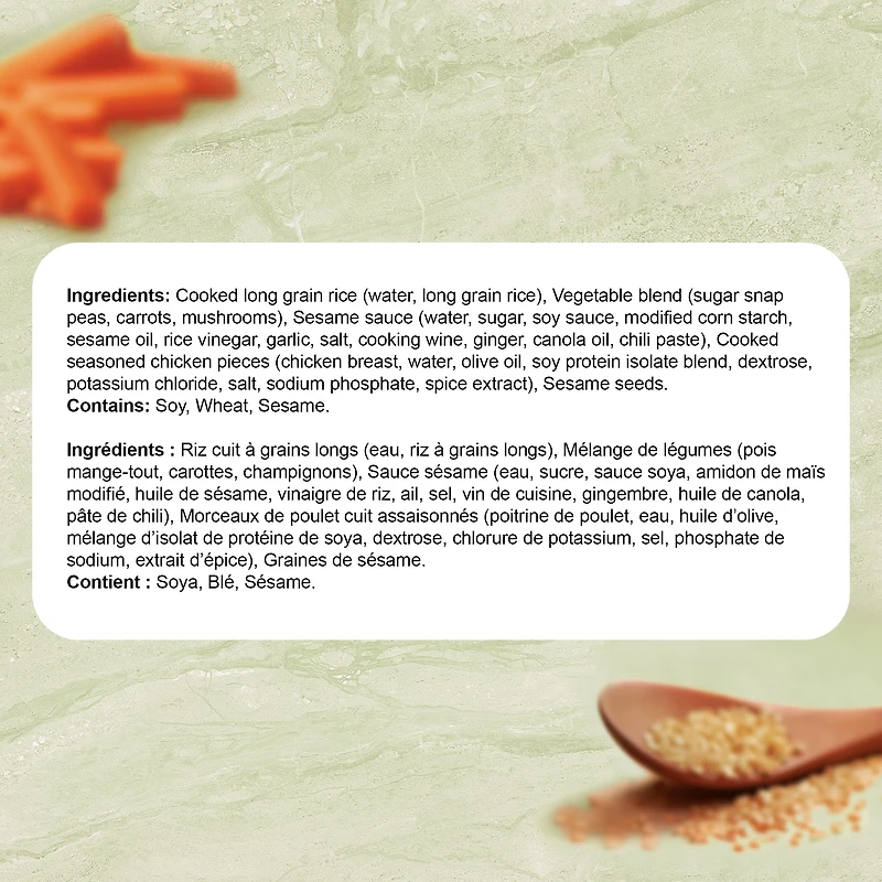 Healthy Choice Délices Vapeur Poulet sucré au sésame repas surgelé  avec poitrine de poulet, légumes et sauce sucrée au sésame, sans arômes artificiels, sans agents de conservation Repas surgelé, 292 g