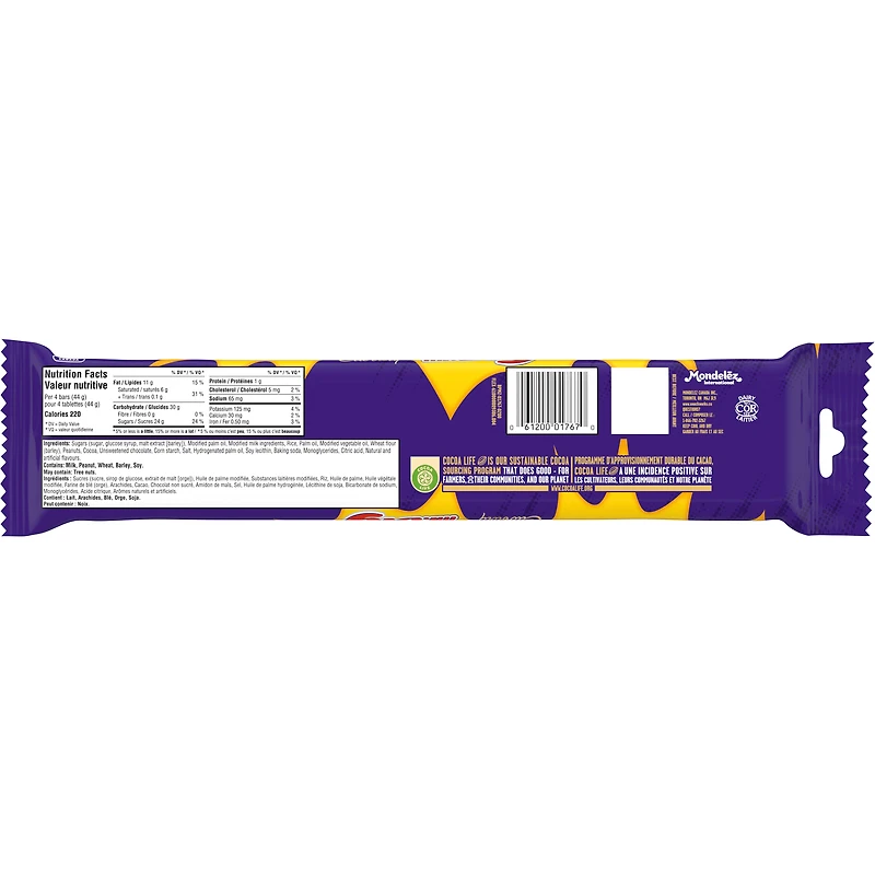 CADBURY MR. BIG, Chocolatey Candy Bar, Snack Size 8ct, 88 g