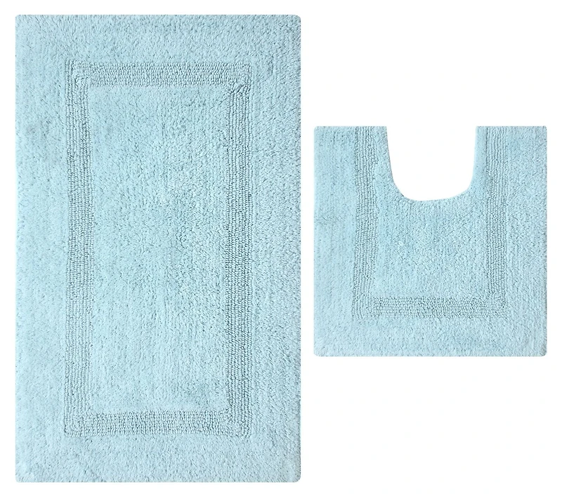 Fabstyles Basix Soft & Absorbent Reversible Cotton Bath Rug Set of 2