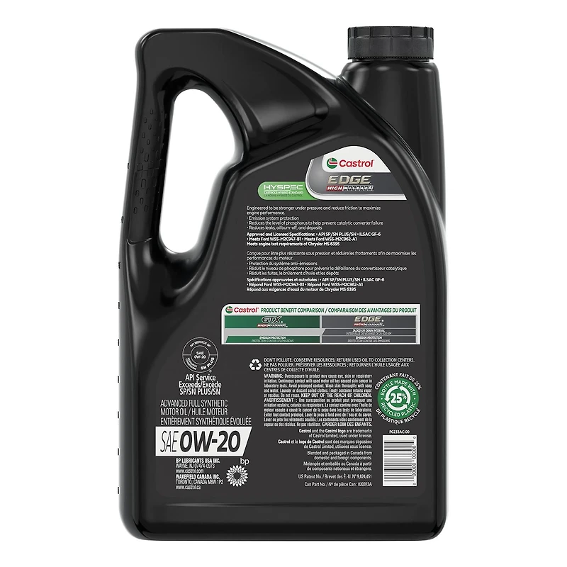 CASTROL EDGE HIGH MIL 0W20 5L, CAST EDGE HIGH MIL 0W20 5L