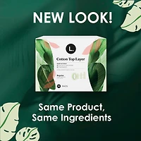 L. Ultra Thin Pads for Women, Organic Cotton Top Layer, Super Absorbency, Menstrual Pads with Wings, 42 Count