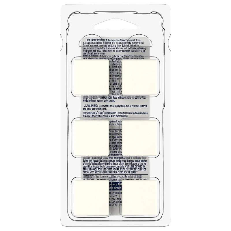 Glade® Wax Melt Air Freshener Refills, Delicate Vanilla Embrace, 6 Melts