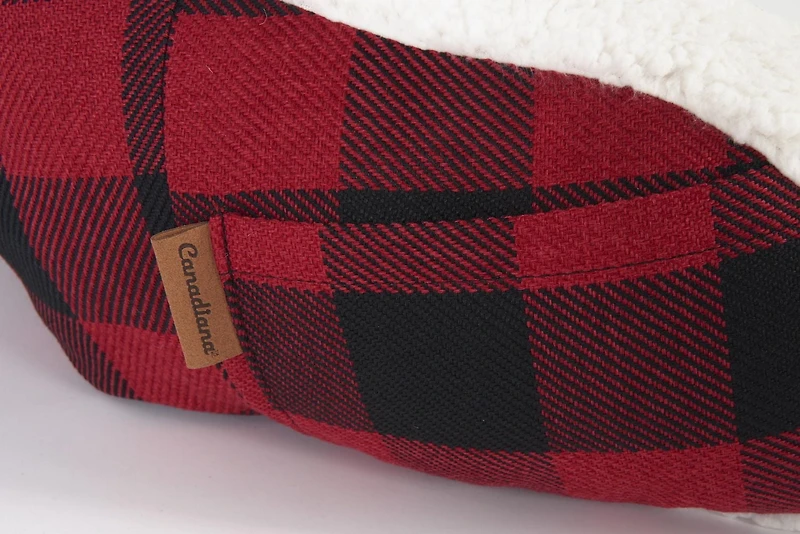 Canadiana Plaid/Faux Sherpa Reading Cushion