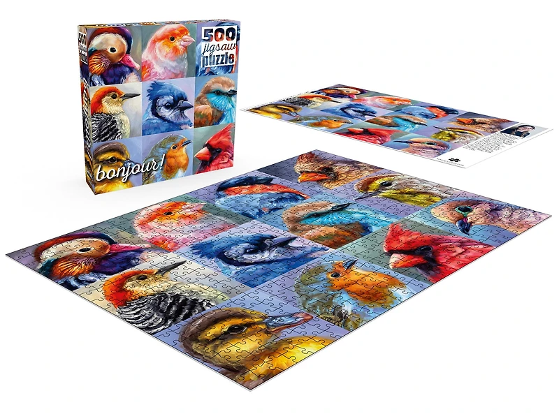 Buffalo Games Bonjour Wild Bird Collage Puzzle de 500 pièces pour adultes de 14 à 99 ans