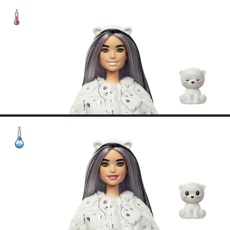 Barbie Cutie Reveal Éclat de flocon de neige Poupée, ours polaire