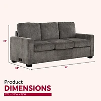 Valencia 81in. Grey Queen Size Sleeper Sofa Bed with USB & Outlet