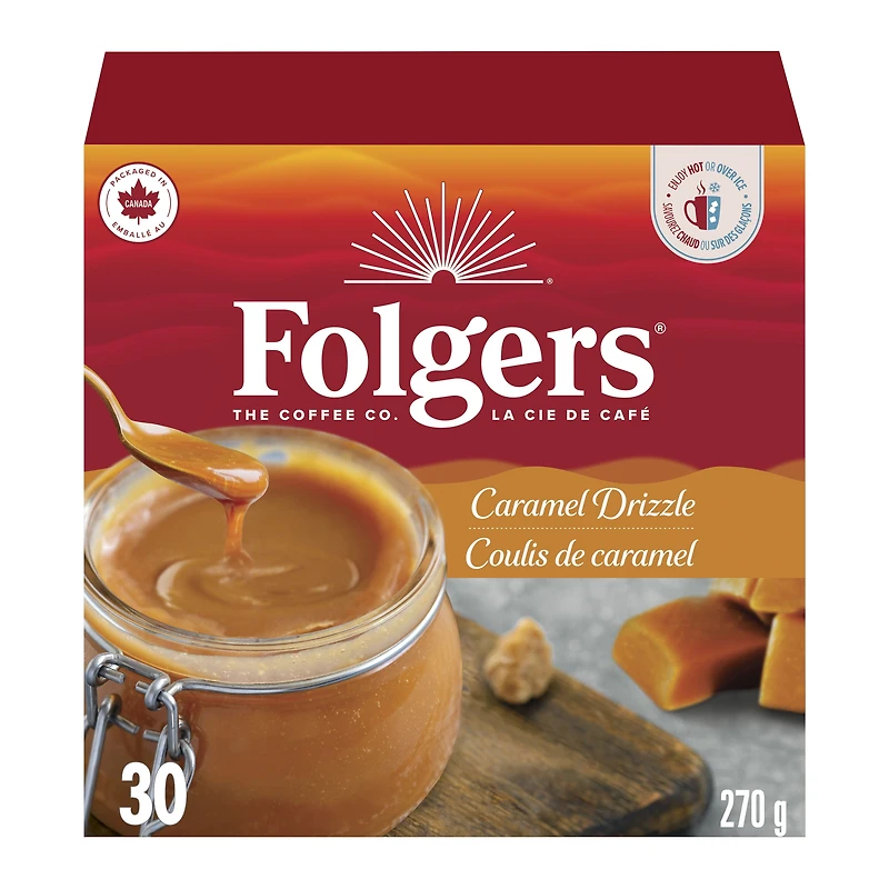 Folgers Coulis de Caramel Capsules de Café K-Cup 30 Capsules