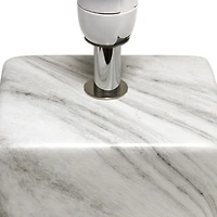 Simple Designs Petite lampe de table en céramique marbrée avec abat-jour en tissu