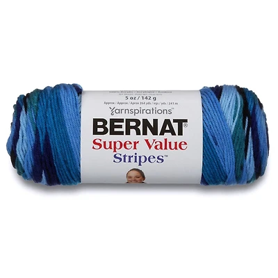 Bernat® Super Value Stripes™ Yarn, Acrylic #4 Medium, 5oz/142g, 264 Yards