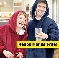 Huggle Sweat à capuche, couverture adulte ultra peluche, rouge, taille unique