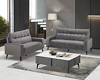 Topline Home Furnishings Ensemble mobilier 2 pièces : sofa et causeuse en velours