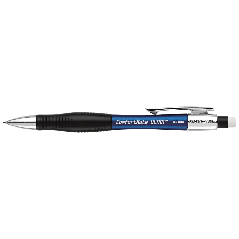 Paper Mate Comfort Mate Ultra Mechanical Pencils, HB #2 Lead (0.7 mm), Assorted Colours, 2 Pencils, 1 Lead Refill Set, 5 Erasers