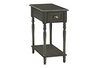 Monarch Specialties Accent Table, 2 Tier, Side Table, End, Narrow, Nightstand, Bedroom, Lamp, Storage Drawer, Green Veneer, Traditional