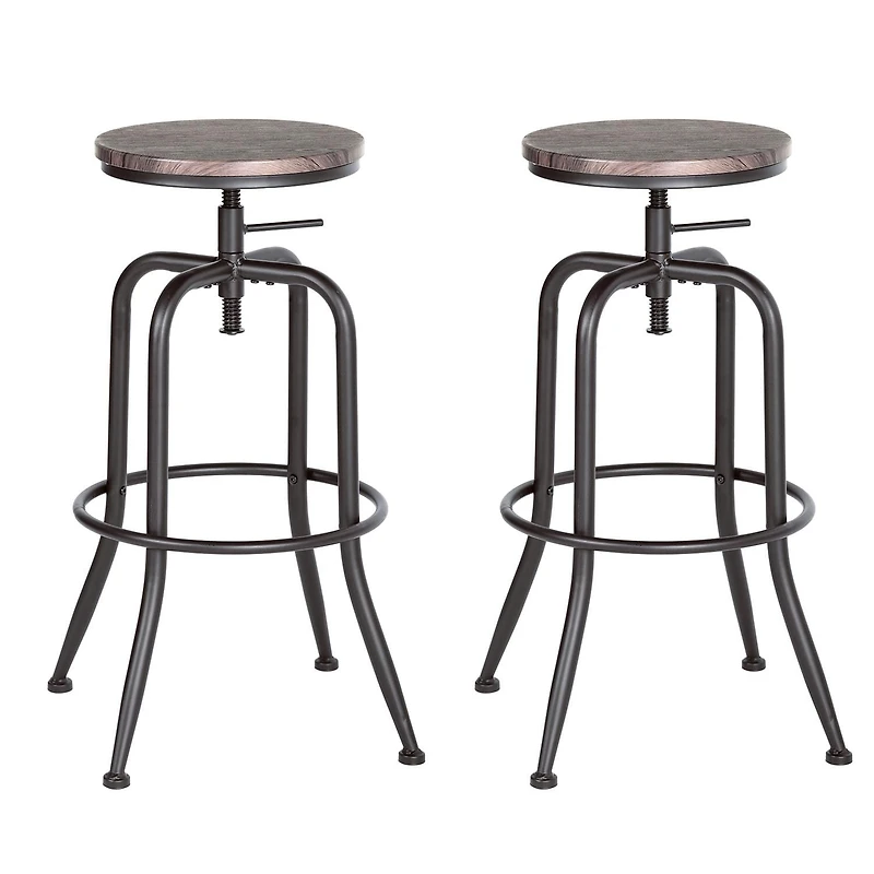 Ensemble de 2 tabourets de bar Homy Casa à hauteur réglable pour tables de bar et cuisines