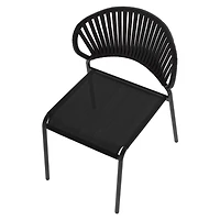 Chaise empilable en osier et tissu tendu pour patio Mainstays Osier tissé à la main