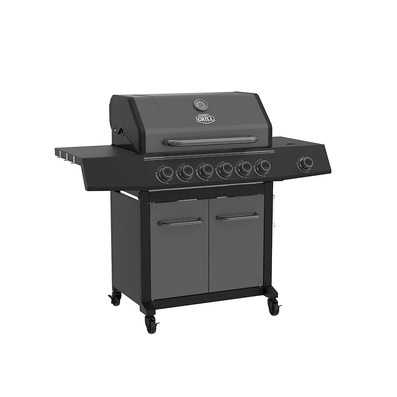 Le Grill à Gaz Expert Grill 6 Brûleurs avec Brûleur Latéral en Graphite