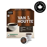 Van Houtte Colombien Noir, Torréfaction Foncée, Capsules de Café K-Cup, 30 Capsules