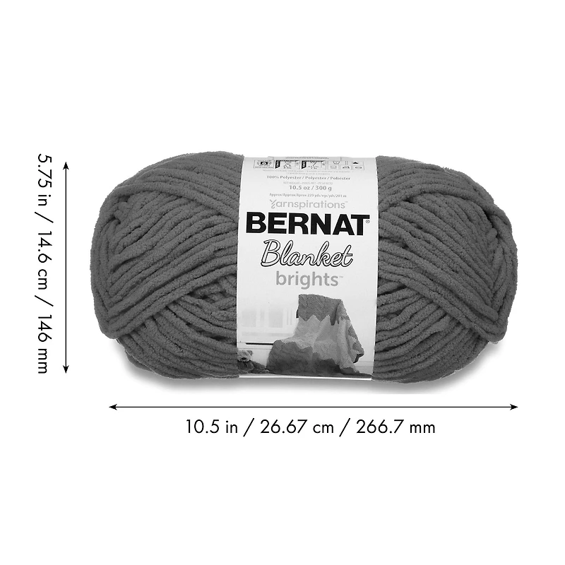 Fil Blanket Brights™ de Bernat®, Polyester #6 Super Bulky, 10.5oz/300g, 220 Yards Fil super extensible en polyester #6
