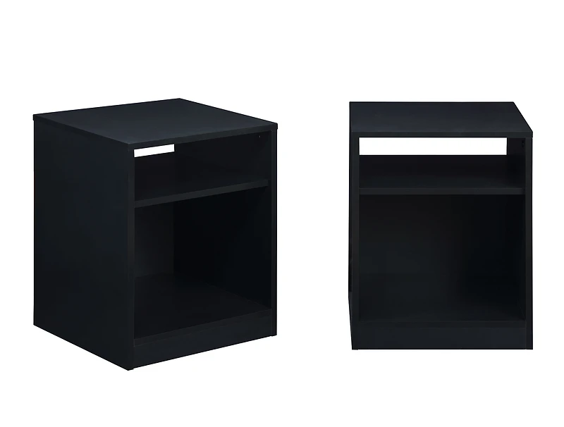 Mainstays Open Shelf Nightstand, Set of Two, Black