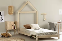 Solid Wood Bed with House Frame Headboard from the collection Sweedi South Shore