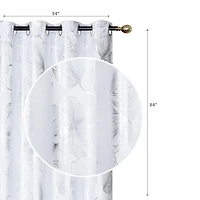 IH Casa Decor Foil Print Panel W 8 Grom Hibiscus White 84" - Set of 2