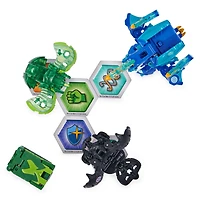Bakugan Legends Collection Pack, 4-Pack featuring Auxillataur Bakugan, Talan Geogan, Pegatrix Nova, Dragonoid Ultra, and 6 BakuCores, Kids Toys for Ages 6 and Up