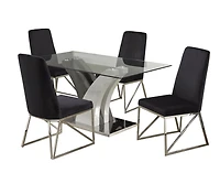 Salle à manger Elsie, 5 pièces, Noir