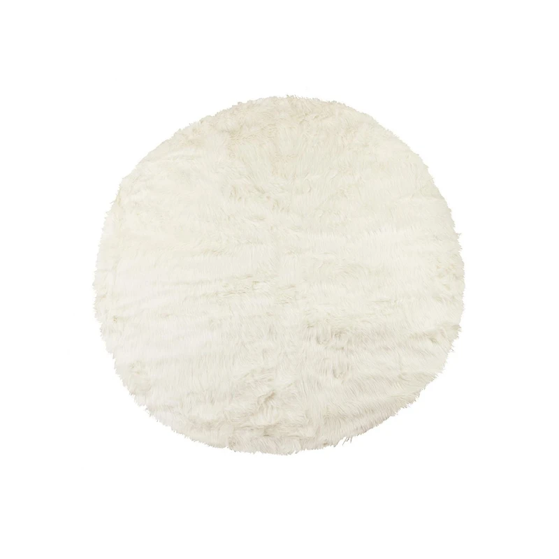 TAPIS ARLINGTON EN FAUSSE FOURRURE 6' Blanc cassé