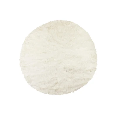 TAPIS ARLINGTON EN FAUSSE FOURRURE 6' Blanc cassé