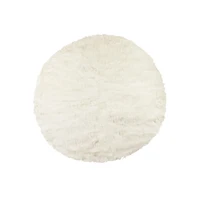 TAPIS ARLINGTON EN FAUSSE FOURRURE 6' Blanc cassé