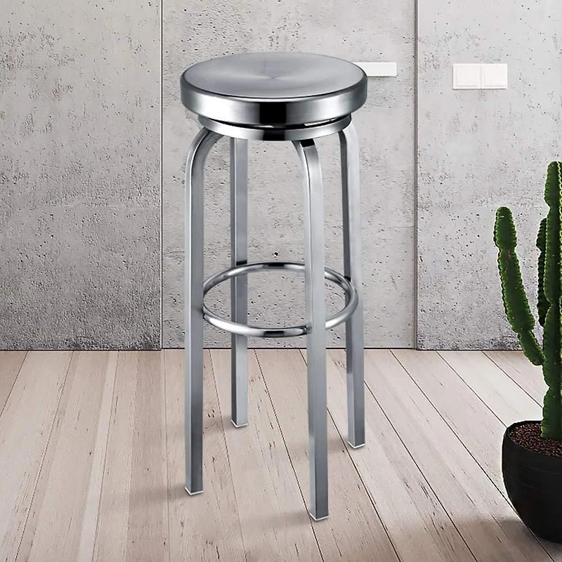 Plata Import Stainless Steel Stool Rotating Counter 26"  Chair Home Round Dining Chair Height Kitchen Coffee Shop