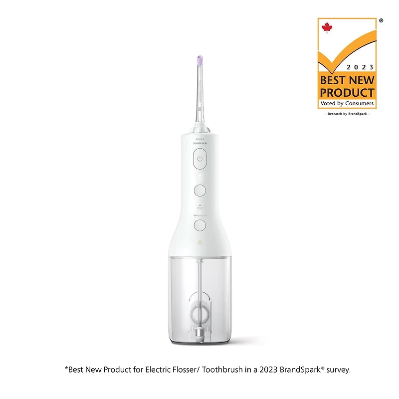 Philips Sonicare Power Flosser 3000 sans fil, irrigateur buccal, blanc, HX3806/21CN Philips Sonicare Power Flosser 3000 sans fil