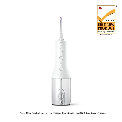Philips Sonicare Power Flosser 3000 sans fil, irrigateur buccal, blanc, HX3806/21CN Philips Sonicare Power Flosser 3000 sans fil