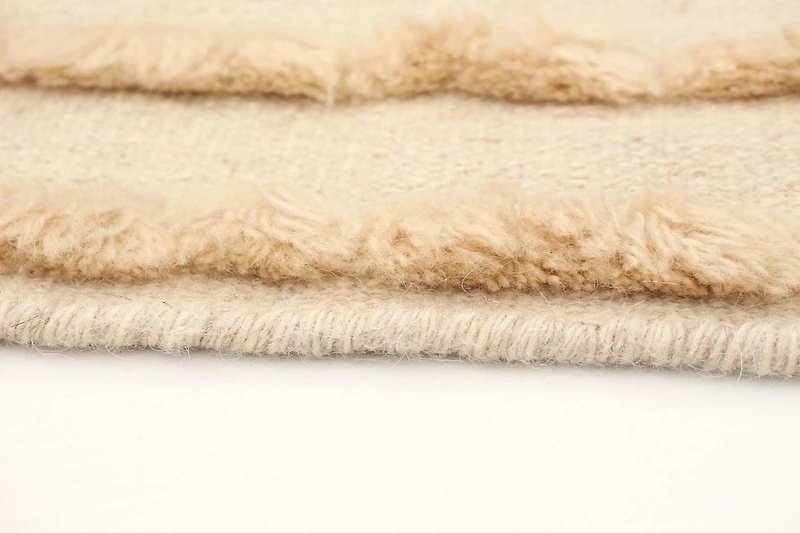 ECARPETGALLERY Tapis Fait à la Main pour Salon, Salle à Manger et Chambre à Coucher <br>Texturé Collection Cambridge 4'9" x 7'10" en Ivoire