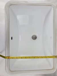 American Imaginations 18-in. W CUPC Rectangle Bathroom Undermount Sink Set In White - White Hardware - Overflow Drain Incl. AI-31844