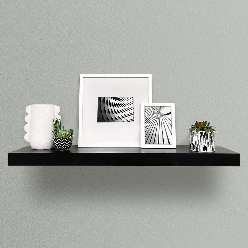 Hometrends 35 inch Floating Shelf Black, 35" Black Floating Shelf