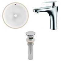 16.5-in. W CUPC Round Bathroom Undermount Sink Set In White - Chrome Hardware - Overflow Drain Incl. AI-12935