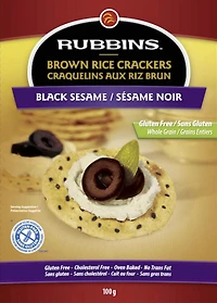 Rubbins Gluten Free Black Sesame Brown Rice Crackers