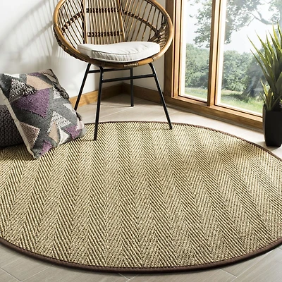 Safavieh Natural Fiber Maisy Border Area Rug, Natural / Grey, 8' X 10'