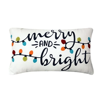 Coussin décoratif le temps des vacances Joyeux et lumineux