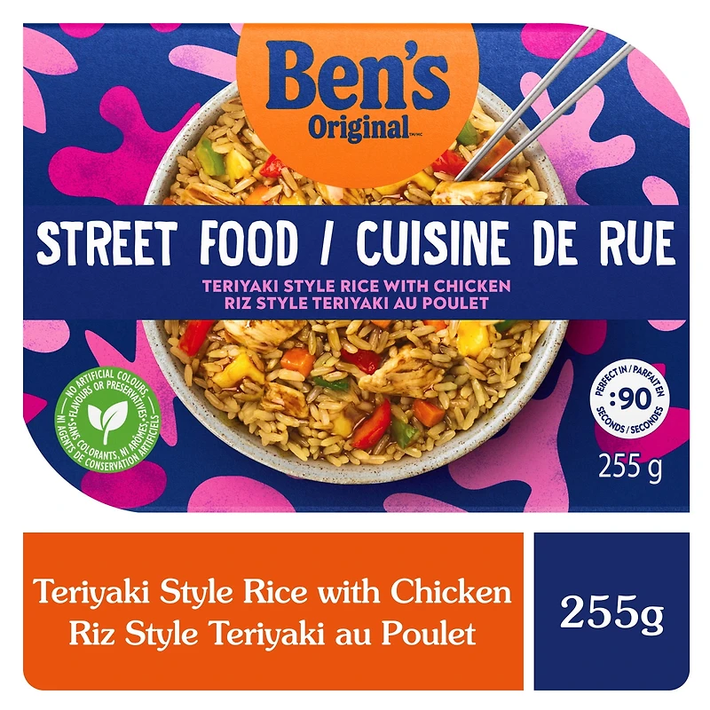 BEN'S ORIGINAL Cuisine de Rue Riz Style Teriyaki au Poulet, Plat Préparé, au Micro-ondes en 90 Secondes, 255 g BEN STREET FOOD TERIYAKI