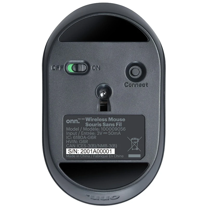 onn. 100009056 Wireless Compact 5- Button Mouse