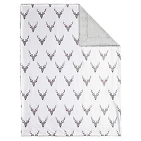 Safdie & Co. Couverture Jeté en Fausse Fourrure Ultra Doux Réversible Chevreuil à Carreaux