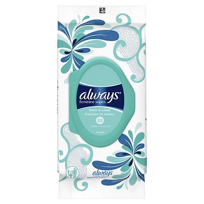 Paquet souple de lingettes pour femmes Always, Fraîches et nettes 32 lingettes