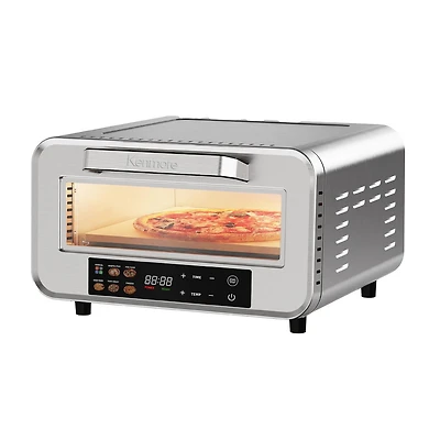Kenmore Four à Pizza Électrique 12", Intérieur, 5 Programmes Tactiles, Acier Inoxydable, Pelle et Pierre à Pizza, 750°F, Four de Comptoir