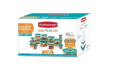 Rubbermaid Easy Find Lids 38-Piece Food Storage Container Set, Turquoise