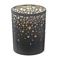 Christmas Glass Votive Holder Falling Stars