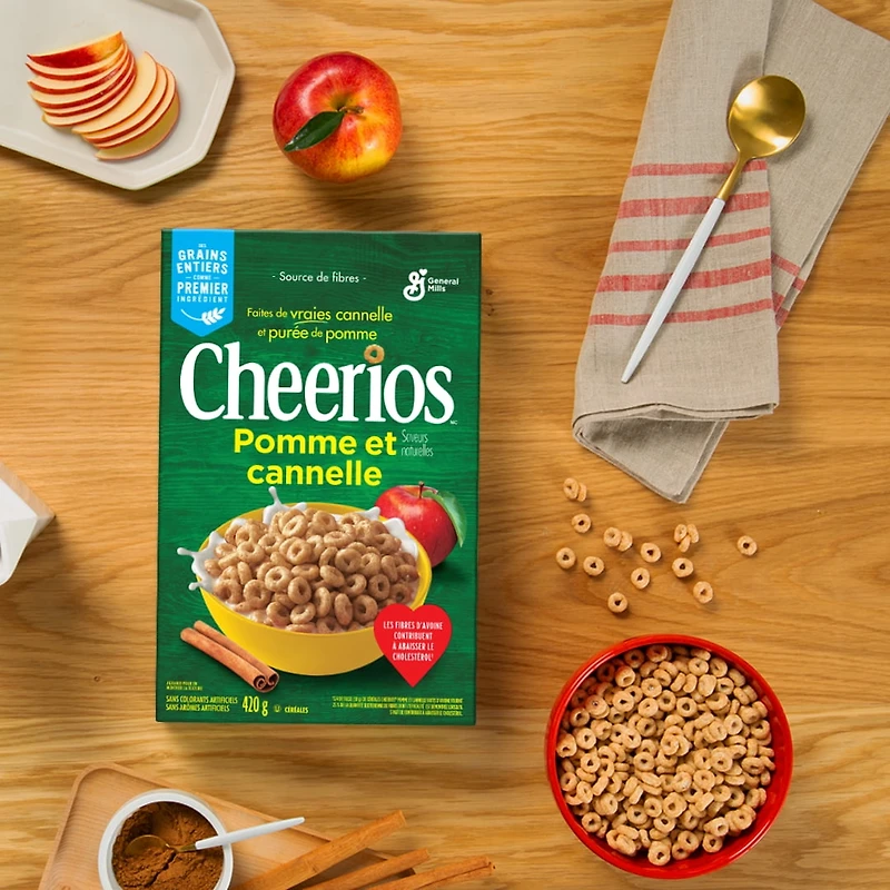 Cheerios Pommes et Cannelle, Céréales à Base de Grains Entiers, 420 g