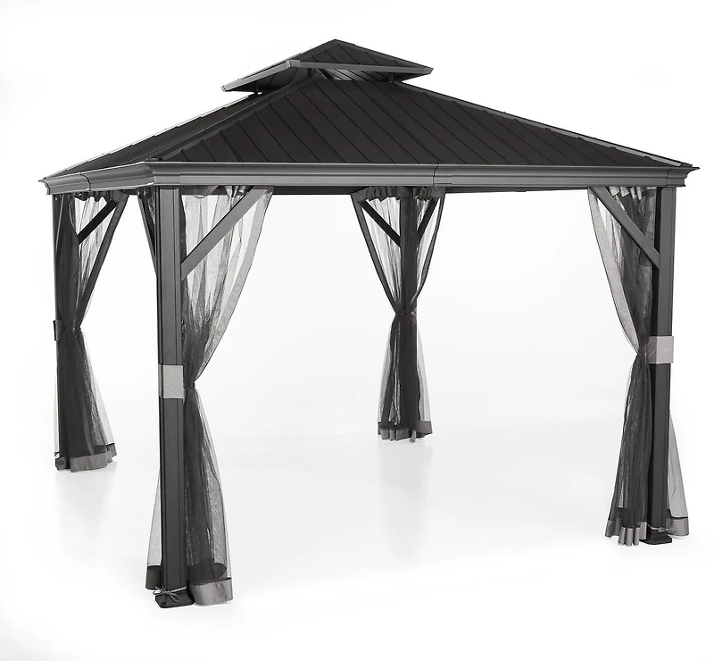 Abri de jardin en aluminium à toit rigide Hometrends, 3 m x 3,6 m